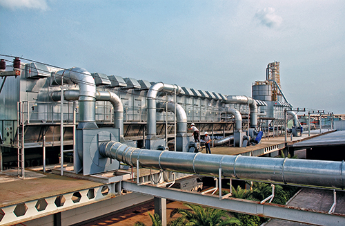 Air-conditioning system In factory Air-conditioning system in the furniture factory Outside the Bangkok