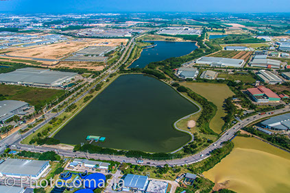 Aerial photo of Bankok skyline to see Dusithani hotel