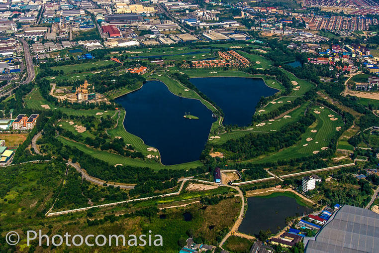 Laem Chaabang Port photo from the air,Thailand