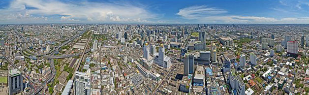 Bangkok Skyline 360° Panorama Photography Bayok Tower