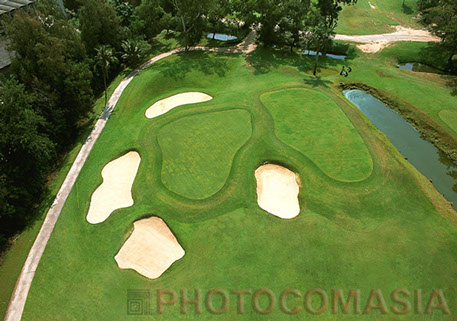 Areal photo of golf club hole number 10
