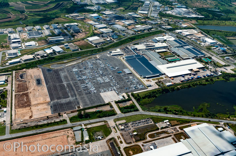 Laem Chaabang Port photo from the air,Thailand