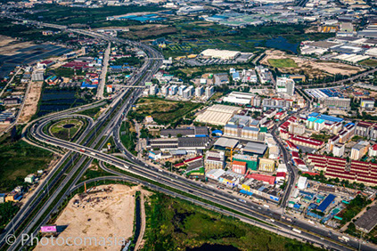 Bankok skyline to see Dusithani hotel Aerial photo of Bankok skyline to see Dusithani hotel