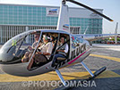 Flying with small helicopter floor aerial photography