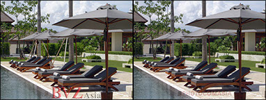 Picture Hotel resort before and after retouching