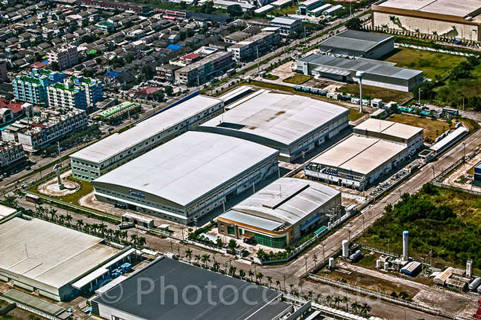 Aerial photo in Industrial estate Aerial photo in Industrial estate, Thailand
