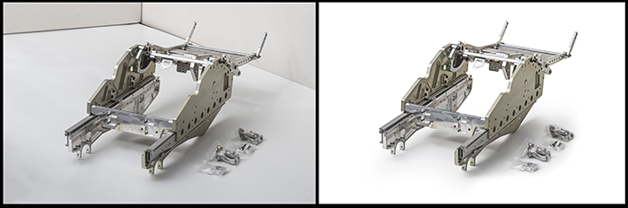 747 aircraft Part Image Before and after Retouching
