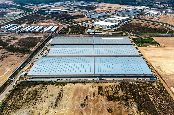 Aerial photo of EDC Katoennatie Factory in Thailand