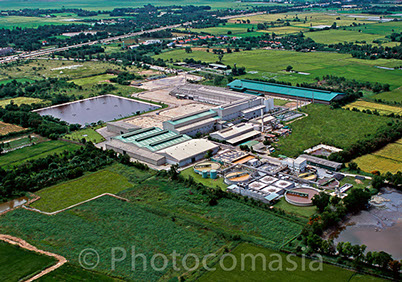 Aerial Photography of paper Factory In Thailand