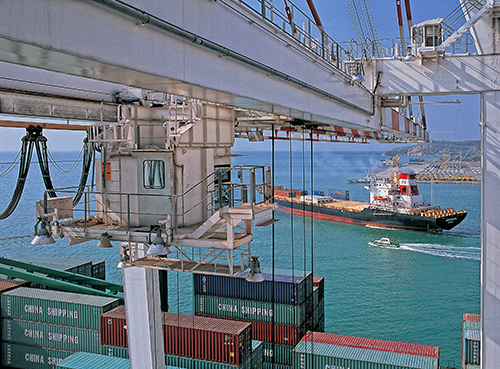 Cargo ship is coming to Laem Chabang Port